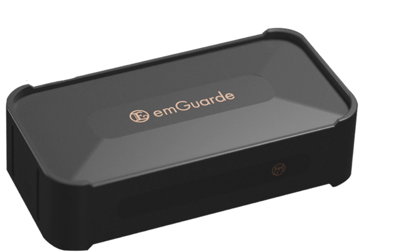 Diagram showing emGuarde device dimensions and physical size layout